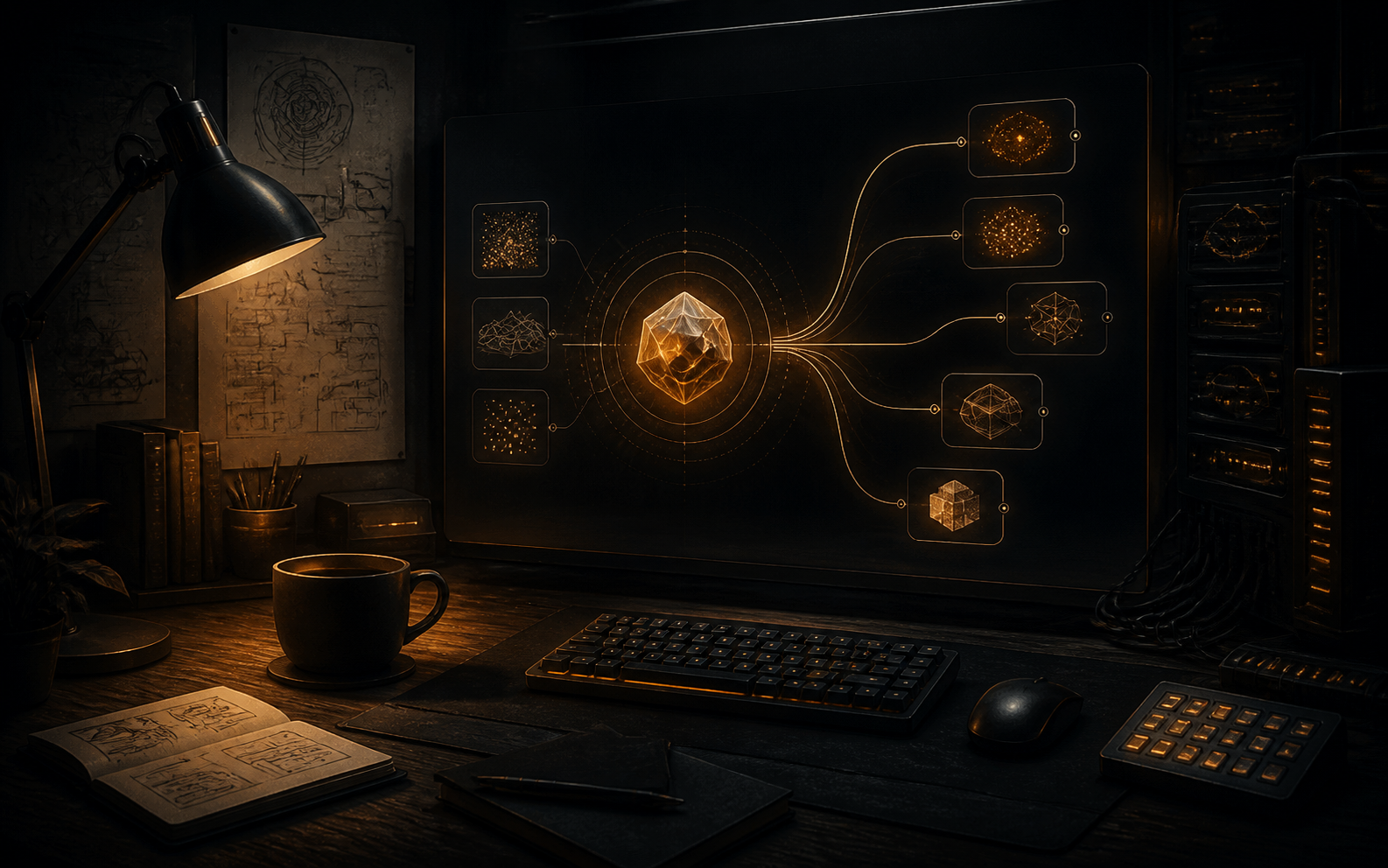 Concept render of the KopiClaw self-hosted AI agent workstation
